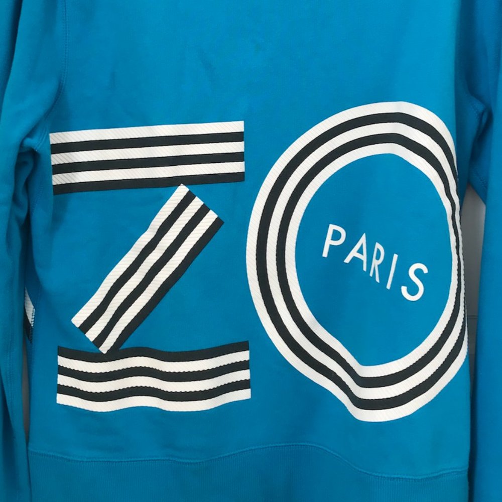 Kenzo Paris Sweatshirt - Size Large, Teal Blue
